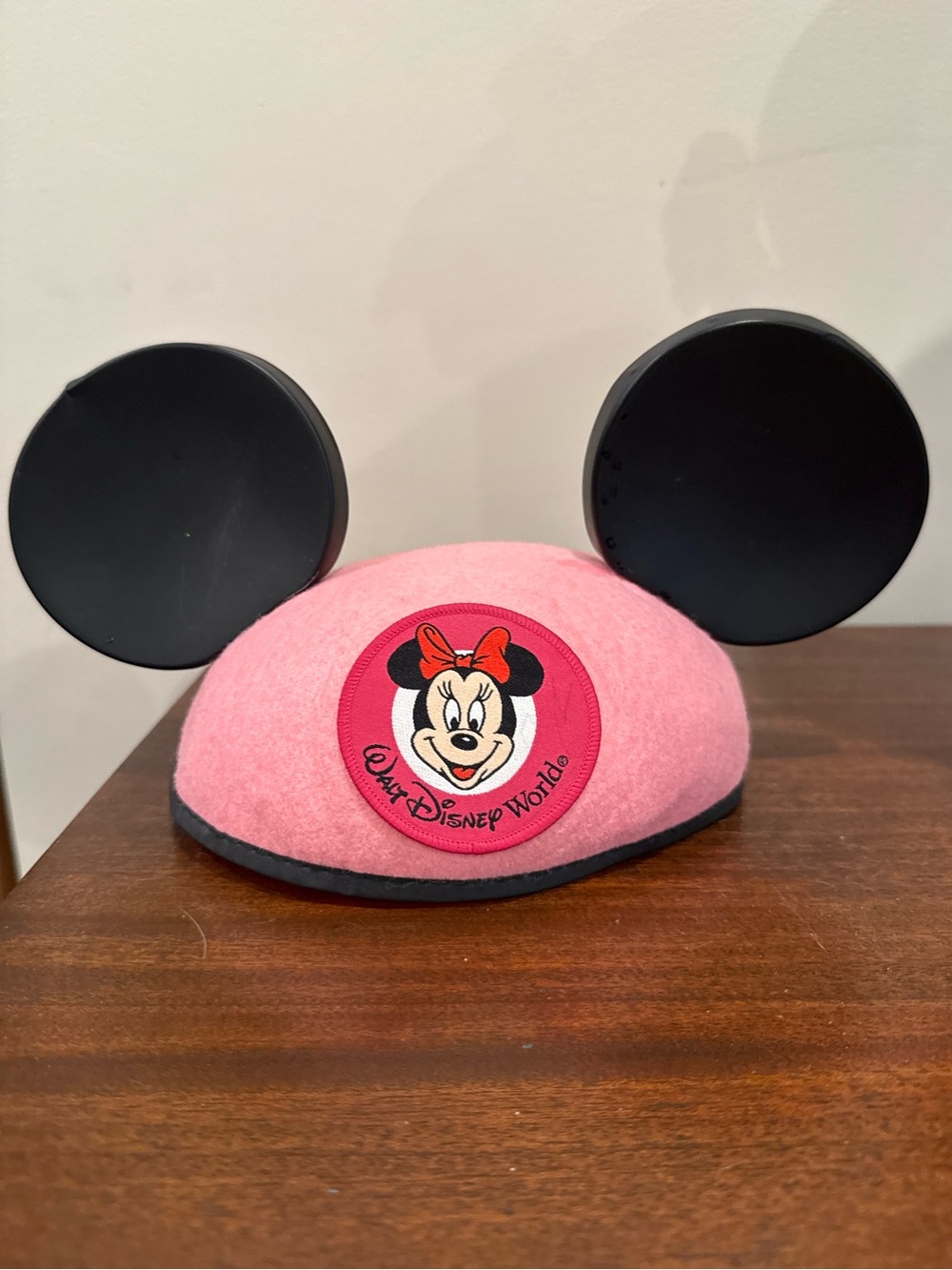 Minnie Mouse Walt Disney World Hat Youth Size Pink Plastic Ears Elastic
